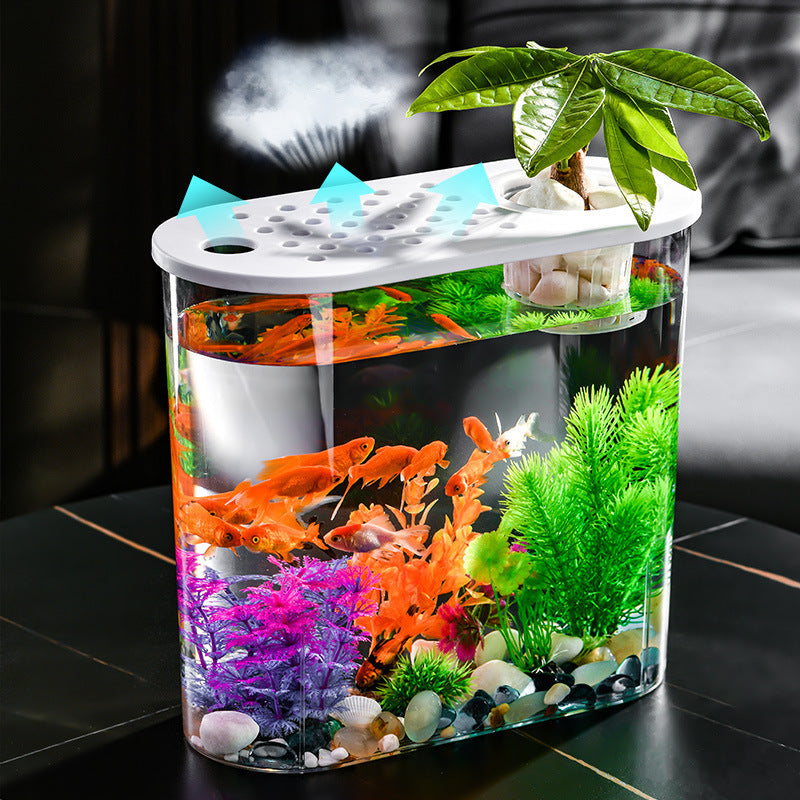 Acrylic Transparent Self-Cleaning Fish Tank with Hydroponic System
