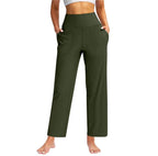 High-Waist Straight-Leg Casual Trousers