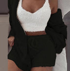 Women’s Velvet Pajama Set – 2-Piece Loungewear Vest & Culotte Pants Sleepwear | Soft, Stylish & Comfortable Homewear Set in Multiple Colors (S–XXXL)