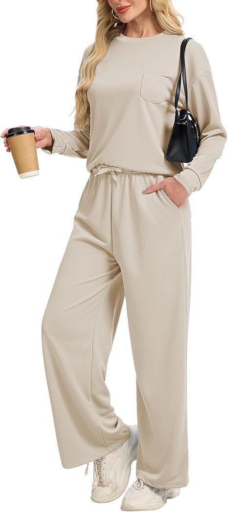 Women’s Korean Casual Two-Piece Co-ord Set – Drawstring Top & Full-Length Trousers