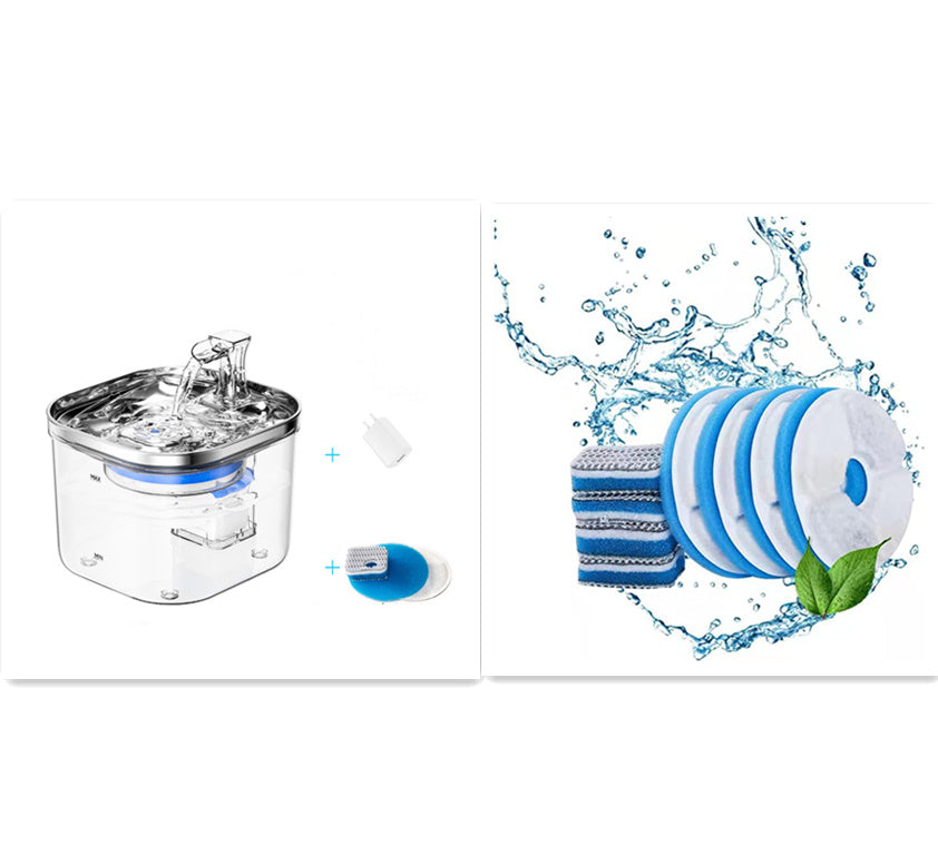 Premium Stainless Steel Pet Water Fountain – 2L Automatic Cat & Dog Water Dispenser