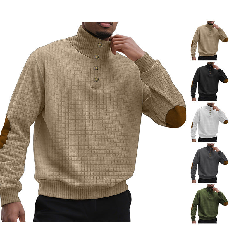 Men’s Long Sleeve Pullover Sweatshirt – Lightweight Polyester Casual Top for Daily Wear