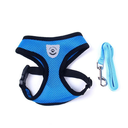 Adjustable Breathable Pet Harness with Leash Set – No Pull Dog Vest for Small, Medium, and Large Dogs