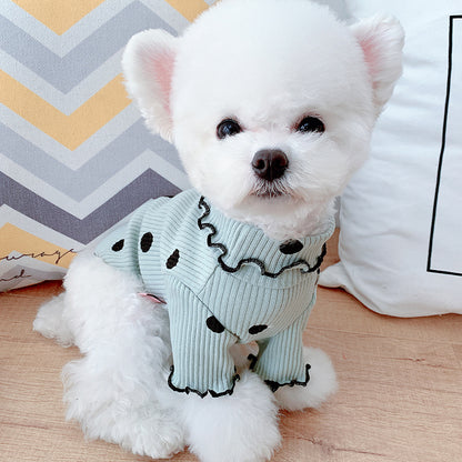 Polka Dot Cotton Dog Shirt – Soft & Stylish Pet Outfit for Small & Medium Dogs