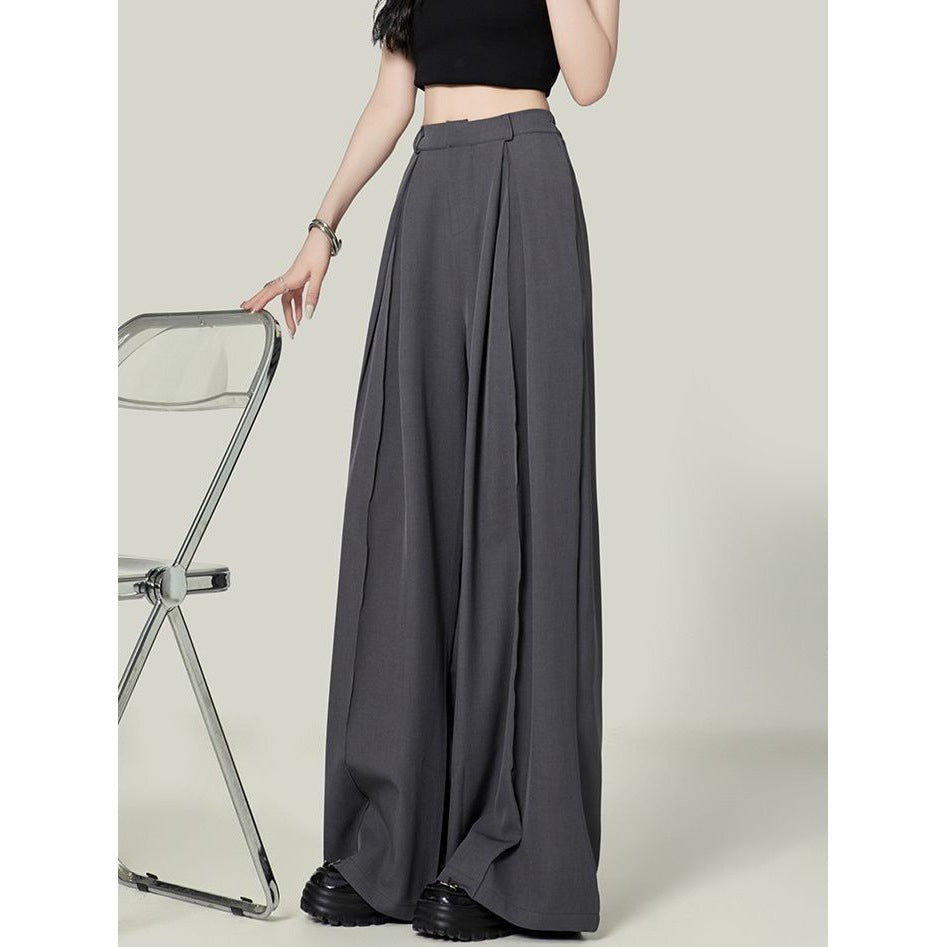 High-Stretch Wide-Leg Statement Trousers