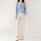 High-Waist Wool Tapered Trousers