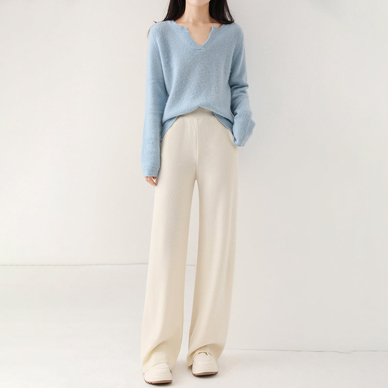 High-Waist Wool Tapered Trousers