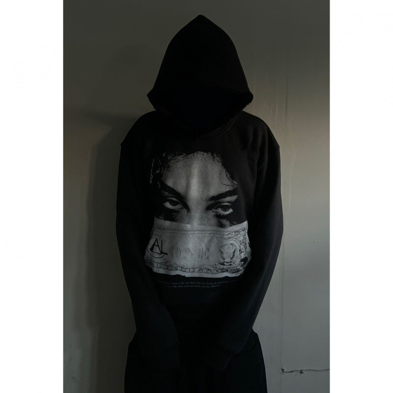 Loose-Fit Cartoon Graphic Hoodie