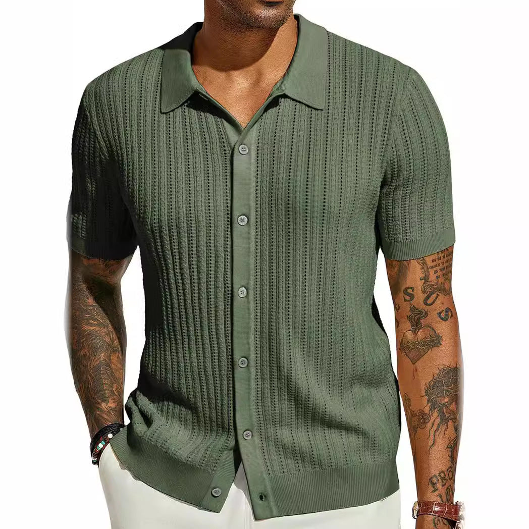 Men’s Plus Size Short Sleeve T-Shirt – Lightweight Polyester Casual Top for Summer & Daily Wear