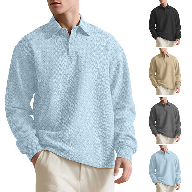 Men’s Casual Loose-Fit Pullover Sweater – Lightweight Long Sleeve Crewneck | Soft Polyester Knitwear for Everyday Wear