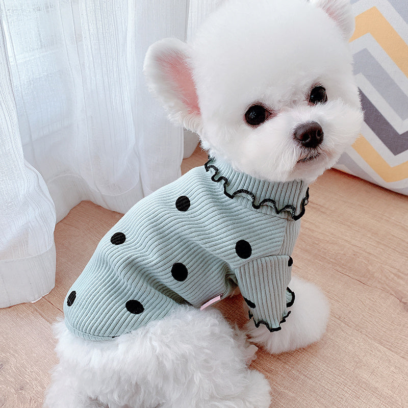 Polka Dot Cotton Dog Shirt – Soft & Stylish Pet Outfit for Small & Medium Dogs