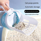 2-in-1 opvouwbare kattenbakschep voor katten en honden met extra zakken, eenvoudig opruimen van afval met één hand, duurzaam PP-materiaal