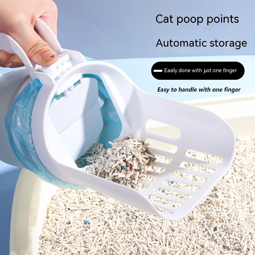 2-in-1 Foldable Litter Scooper for Cats and Dogs with Extra Bags, Easy One-Handed Waste Cleanup, Durable PP Material