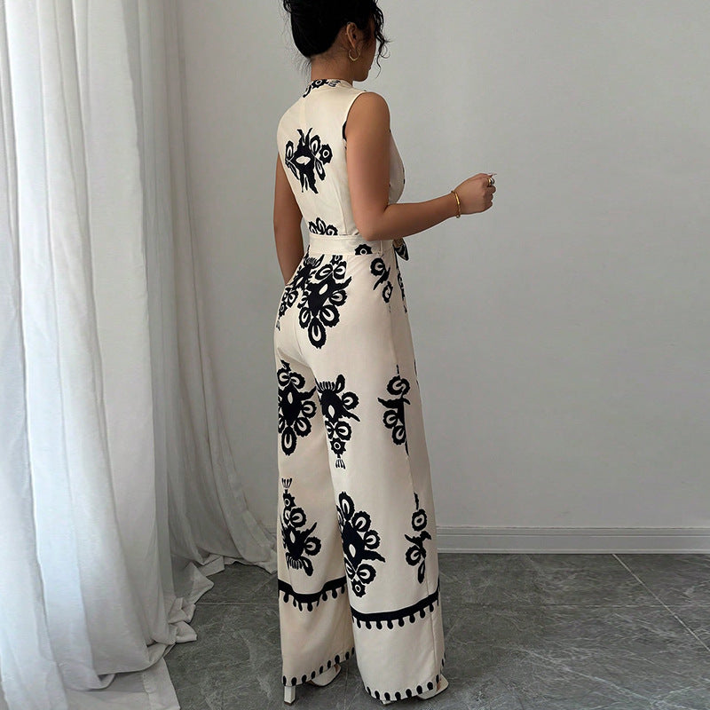 Lace-Up Apricot Jumpsuit