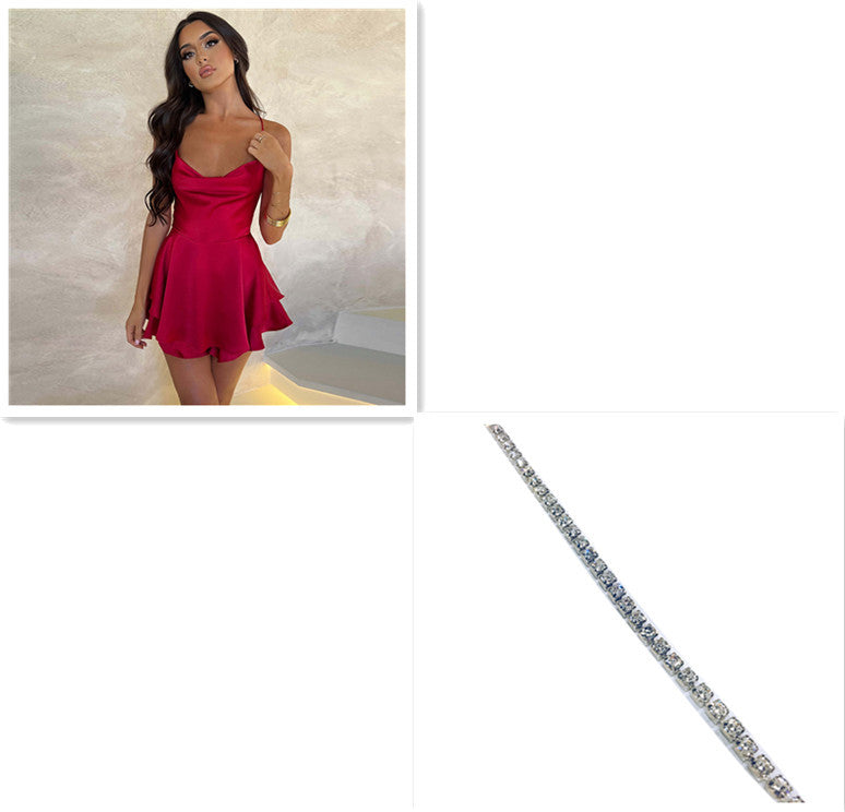 Women's Sleeveless A-Line Backless Dress – Elegant Sling Style in Multiple Colors
