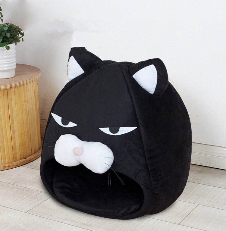 Plush Cat and Dog Bed – Removable, Washable, Breathable Pet House for Small and Medium Animals
