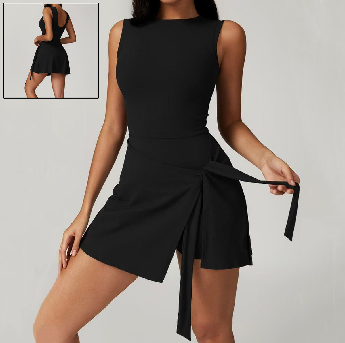 Women’s Solid Color Fitness & Running Dress – Stylish Activewear for Everyday Comfort