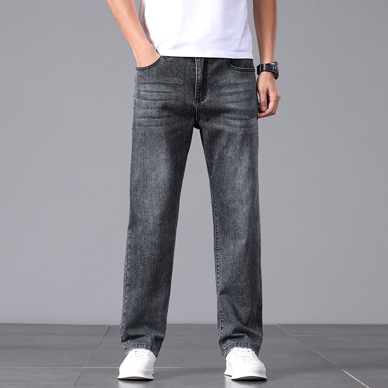 Lightweight Straight-Fit Denim Jeans