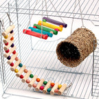 Natural Wooden Hanging Swing & Chew Toy for Small Pets