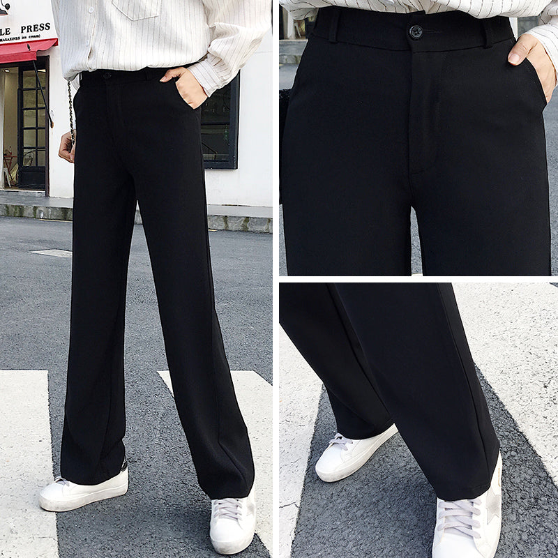 High-Waist Zip-Detail Wide-Leg Trousers