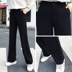 High-Waist Zip-Detail Wide-Leg Trousers