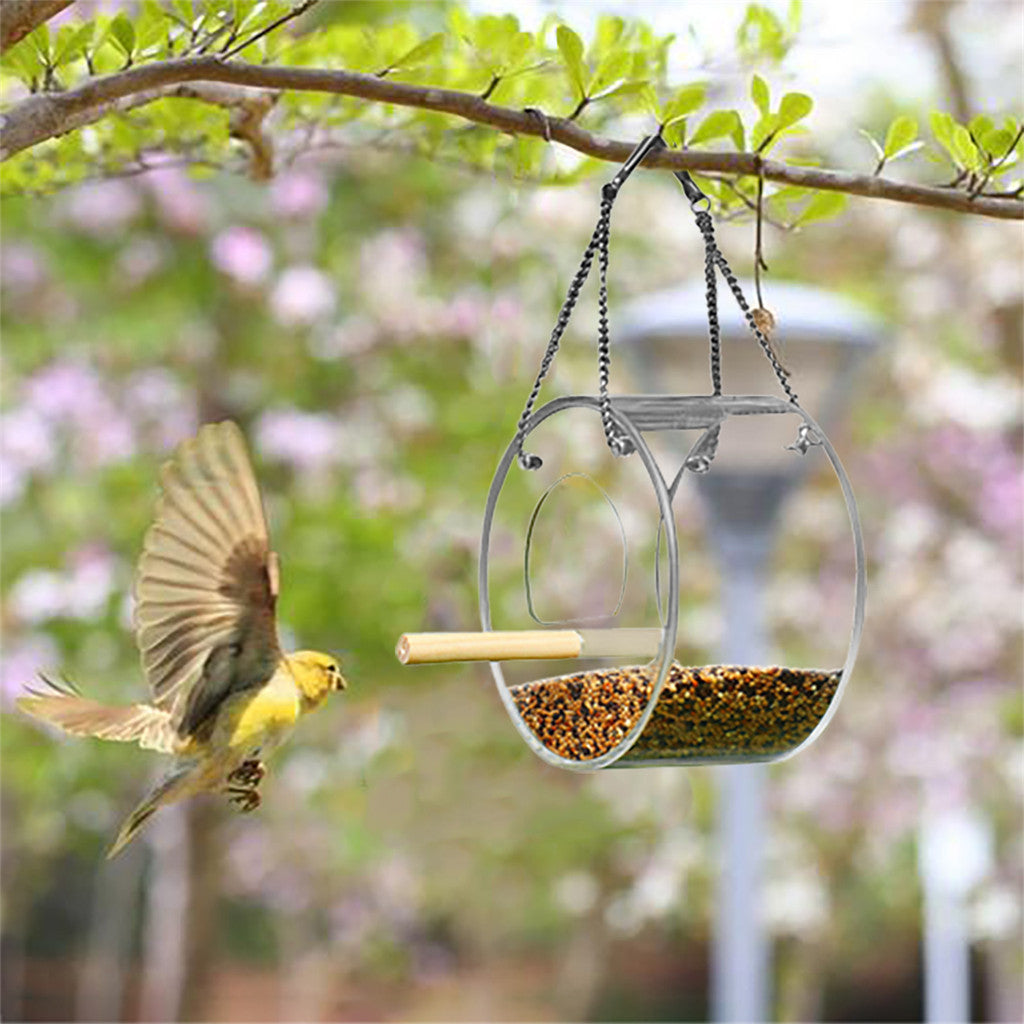 Transparent Acrylic Bird Feeder Food Box