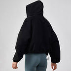 Women’s Zipper Cardigan – Loose Fit Polyester Hoodie for Autumn & Winter Casual Wear