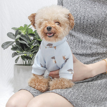 Cute Polyester Pet Hoodie - Soft and Cozy, Available in Pink and Blue