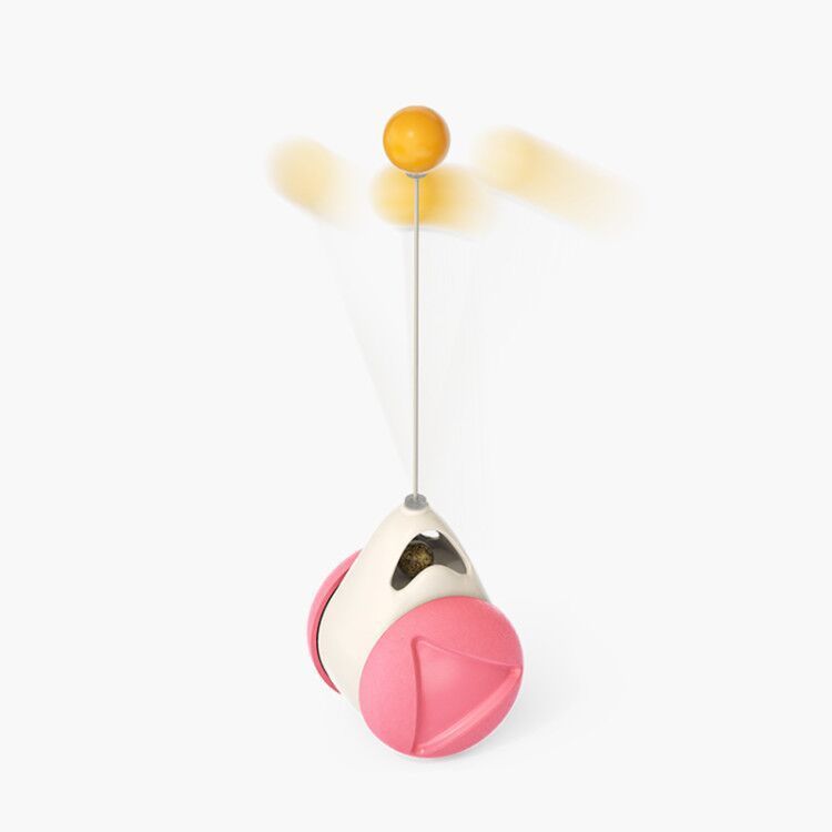 Interactive Cat Toy with Suction Base and Luminous Balls - Catnip Windmill Educational Play for Cats