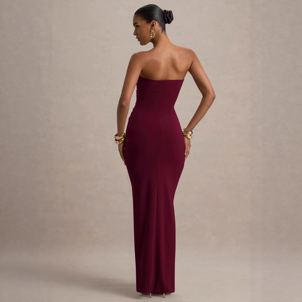 Sexy Chest Wrap One-Step Skirt Dress – Wine Red, Black, Brown