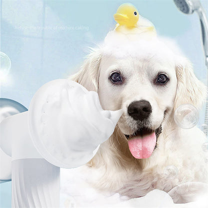 Silicone Self-Foaming Pet Bath Brush with Soap Dispenser