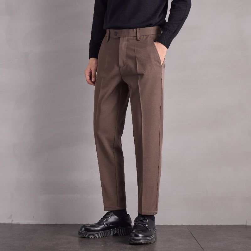 Mid-Waist Non-Iron Casual Trousers