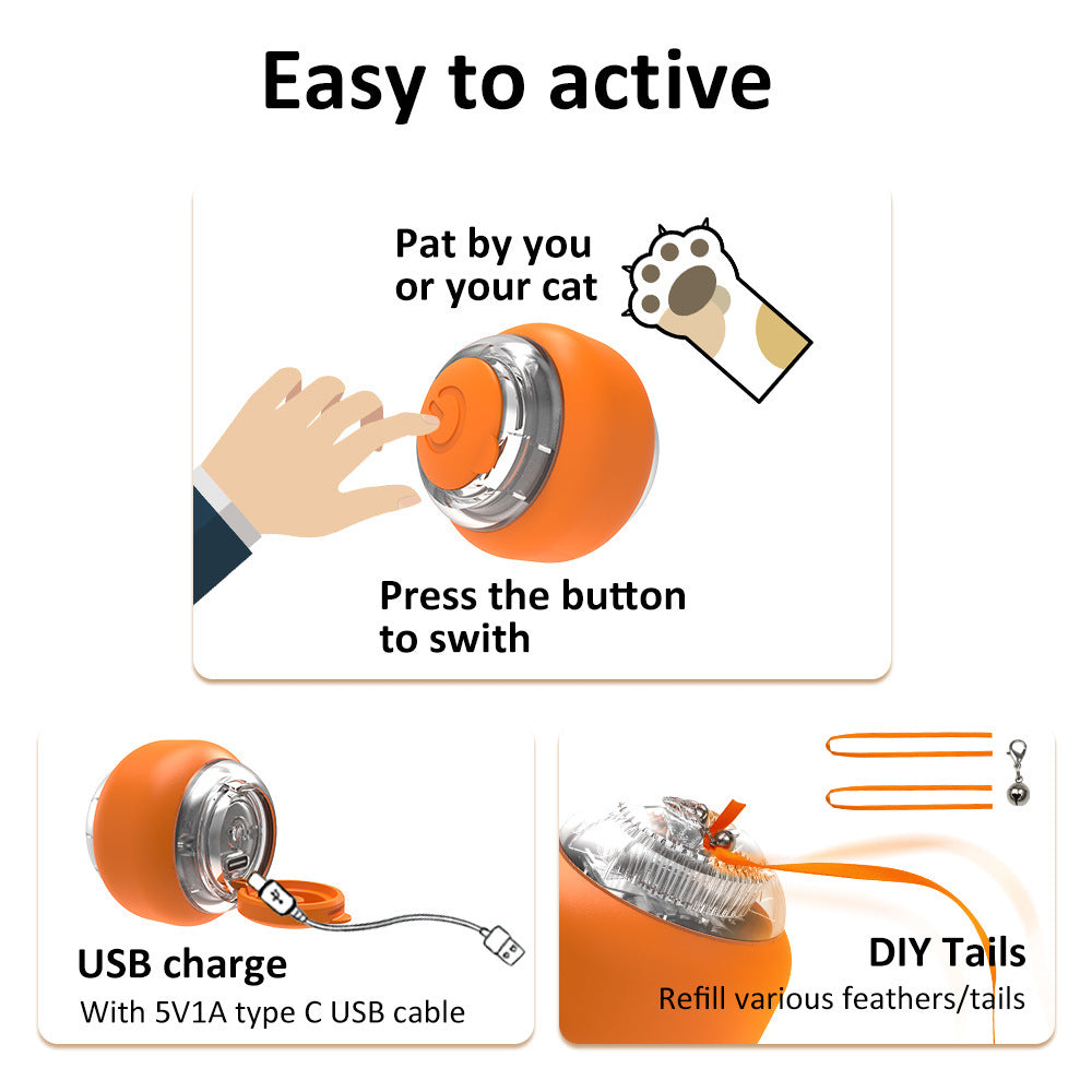 Interactive Smart Bouncing Ball for Pets – Rechargeable Silicone Toy