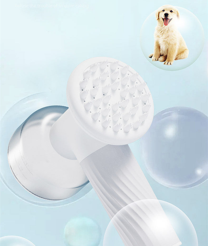 Silicone Self-Foaming Pet Bath Brush with Soap Dispenser