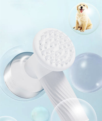 Silicone Self-Foaming Pet Bath Brush with Soap Dispenser