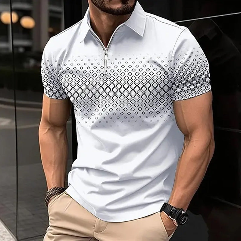 Men’s Striped Casual Loose Fit Top – Lightweight Polyester Long Sleeve T-Shirt | Trendy Everyday Streetwear Shirt for All Seasons