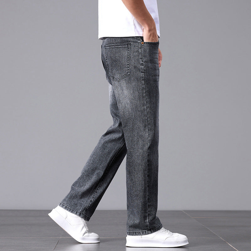 Lightweight Straight-Fit Denim Jeans