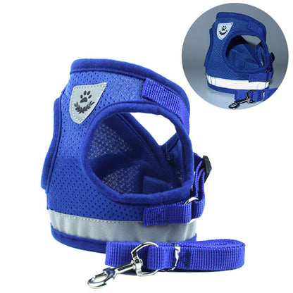 Adjustable Breathable Pet Harness with Leash Set – No Pull Dog Vest for Small, Medium, and Large Dogs