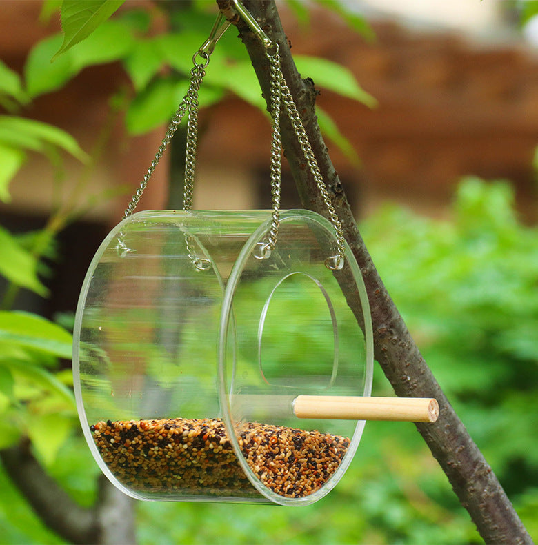 Transparent Acrylic Bird Feeder Food Box
