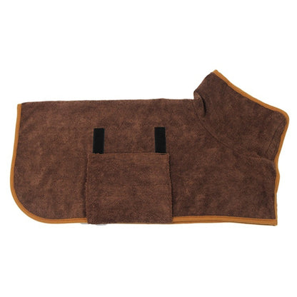 Super Absorbent Dog Bathrobe Towel – Fast Drying Microfiber Pet Drying Coat with Adjustable Neck & Chest Straps – Moisture-Wicking & Soft Dog Towel Robe