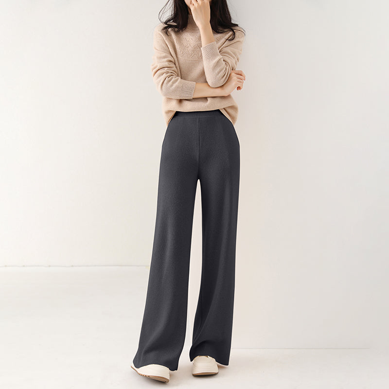High-Waist Wool Tapered Trousers