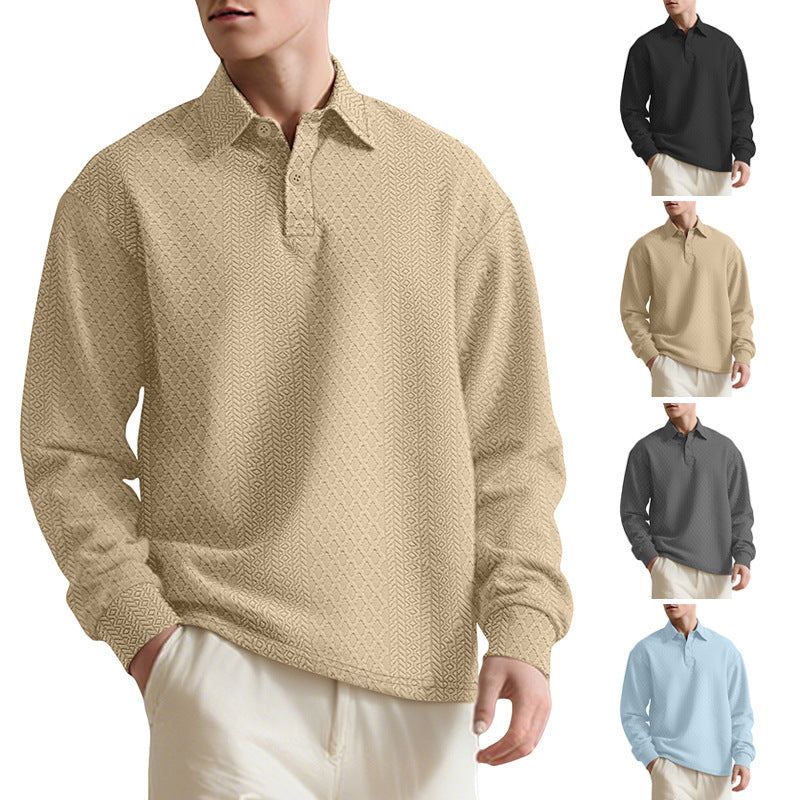 Men’s Casual Loose-Fit Pullover Sweater – Lightweight Long Sleeve Crewneck | Soft Polyester Knitwear for Everyday Wear