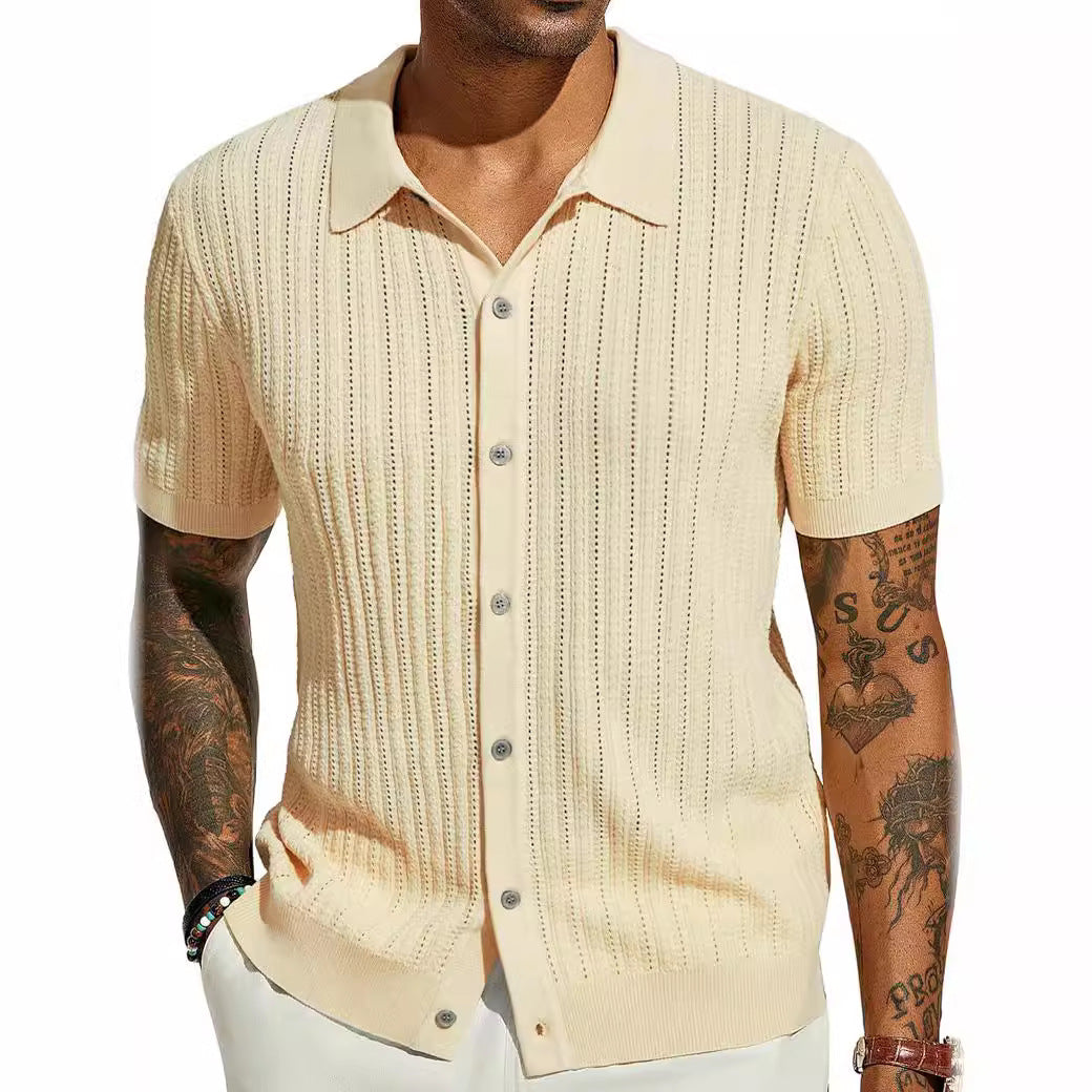 Men’s Plus Size Short Sleeve T-Shirt – Lightweight Polyester Casual Top for Summer & Daily Wear