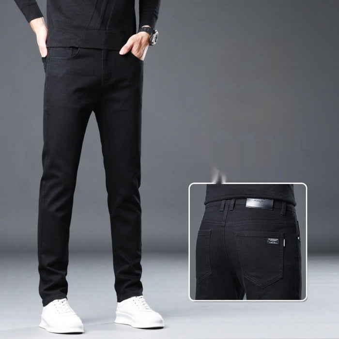 Non-Iron Straight-Fit Cotton Jeans
