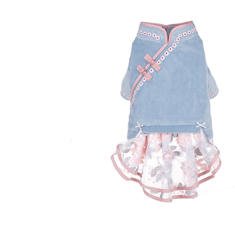 Elegant Chinese-Style Cat Dress – Cute One-Piece Outfit for Cats