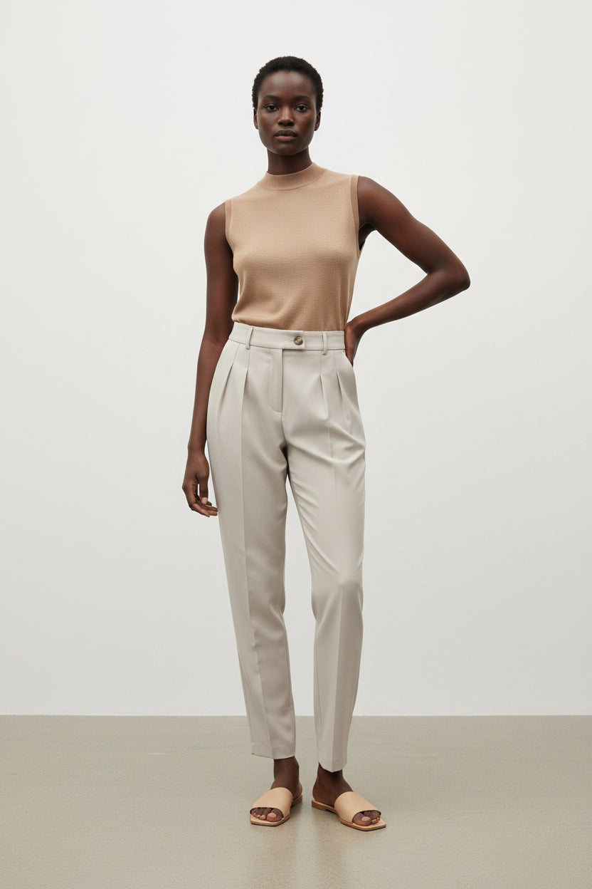 Women's Suit Pants Straight High Waist Casual Trousers Drape Trousers