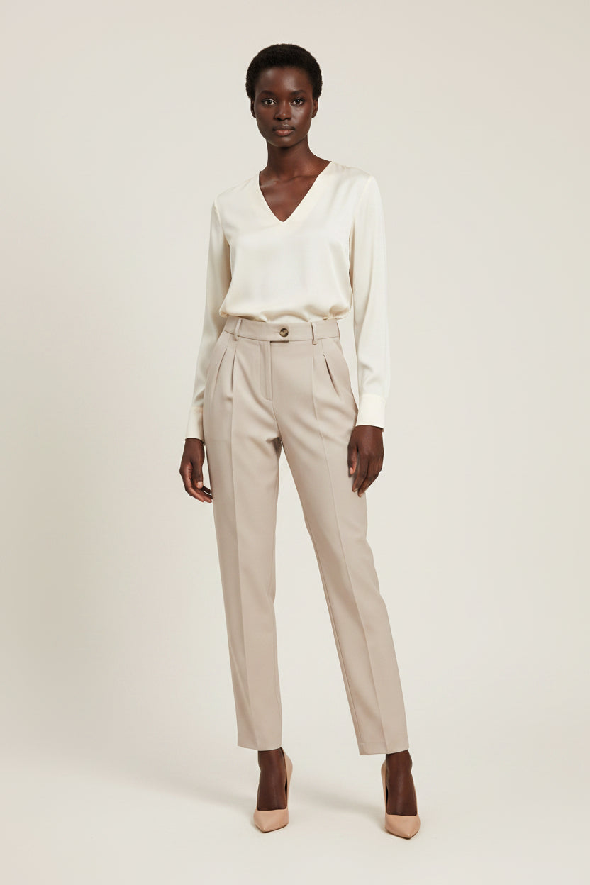 Women's Suit Pants Straight High Waist Casual Trousers Drape Trousers