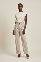 Women's Suit Pants Straight High Waist Casual Trousers Drape Trousers