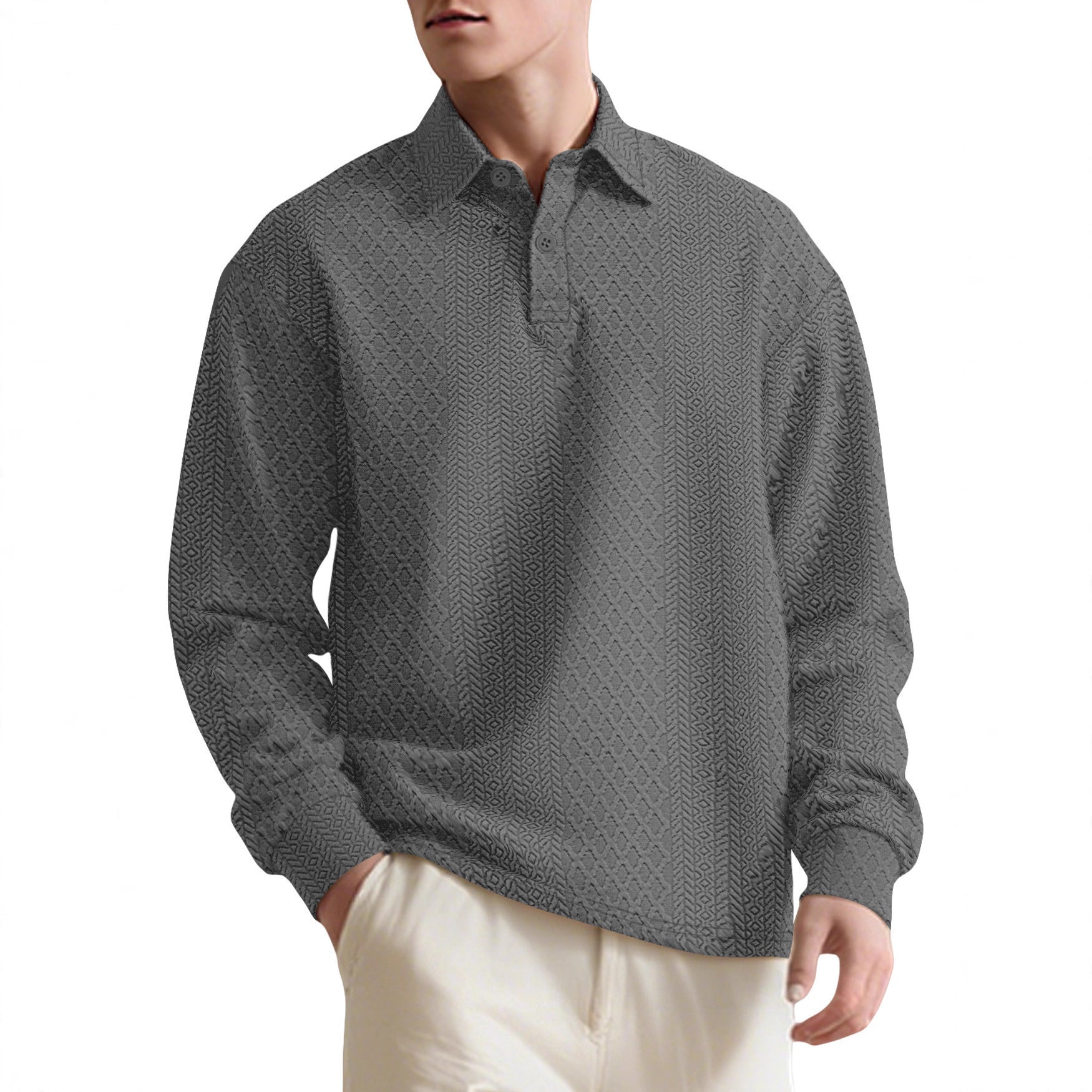 Men’s Casual Loose-Fit Pullover Sweater – Lightweight Long Sleeve Crewneck | Soft Polyester Knitwear for Everyday Wear