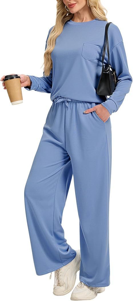 Women’s Korean Casual Two-Piece Co-ord Set – Drawstring Top & Full-Length Trousers